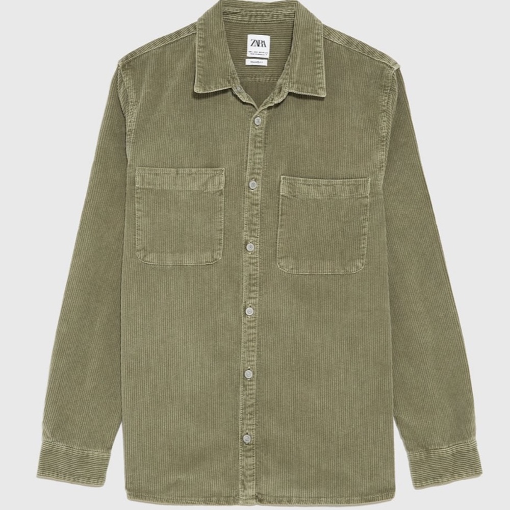 Zara Washed Corduroy Overshirt